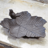 Woodlodge Bird Baths Woodlodge Cast Iron Maple Leaf Bird Bath